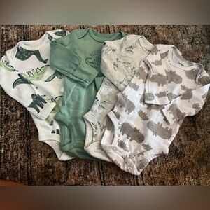 Carter’s Dinosaur and Animal Print Kids One Pieces Set 3 Months